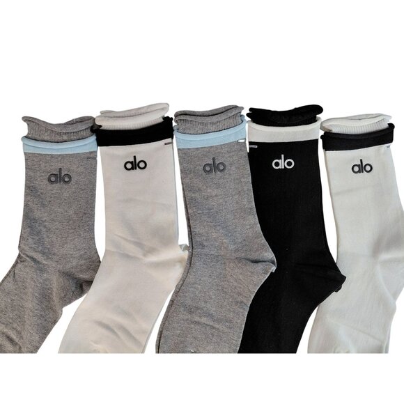 Alo Unisex Casual Crew Socks 5-Pack New NWOT - Picture 2 of 6